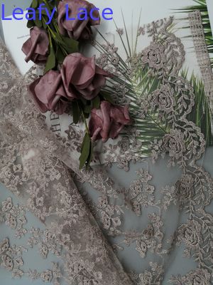 49 Inch Pink 3D Floral Soft Tulle Mesh Fabric