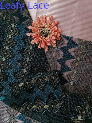 49" Gold Lace Metallic Embroidered Fabric For Women Dress