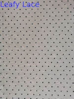 Pink Polka Dot Flocked embroidered mesh lace fabric