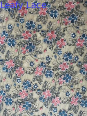 Colored Lace 80 Yards Navy Pink Polyester Lurex Fabric