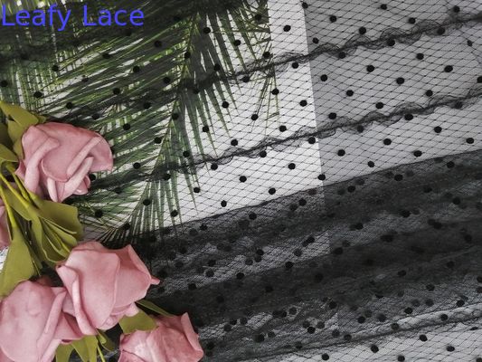 100 Yards Tulle Lace Flocked Embroidery Mesh Fabric
