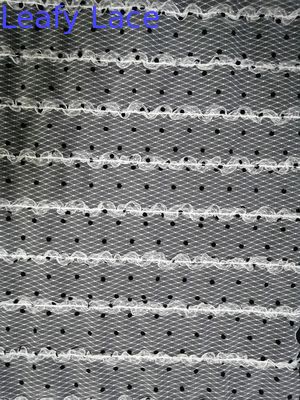 100 Yards Tulle Lace Flocked Embroidery Mesh Fabric