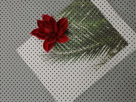 Black Dot Flocking Tulle Mesh Flocked Mesh Fabric