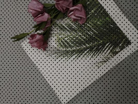 Black Dot Flocking Tulle Mesh Flocked Mesh Fabric