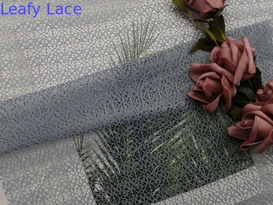 Grey Lightweight Geometric Lace Tulle Mesh For Evening Dress