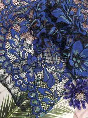 100 Yards Blue Eyelash Corded Lace Fabric Home Textile Fabric Scallop Edge Mesh