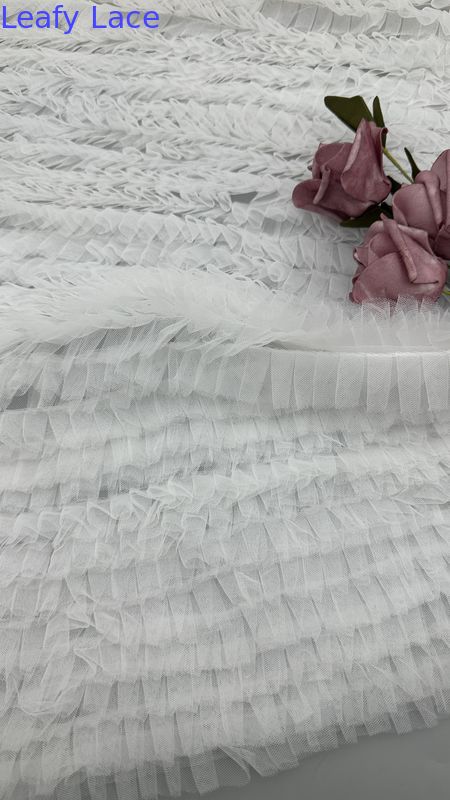 New Collection Luxary Elegant and Durable Mesh wrinkle Lace Fabric for Wedding and Birthday Occasions