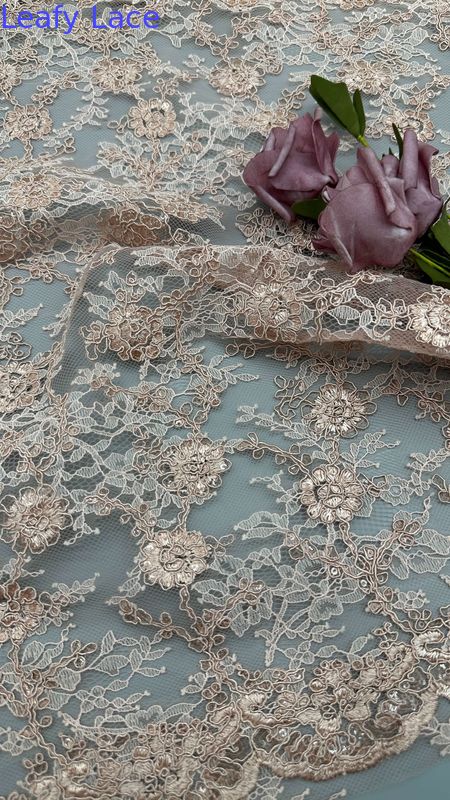 Leafy New Collection Embroidery Luxary Flower 100% knit Embroidery Fabric Lace Fabric Wedding Birthday Occasions Beautiful Dress