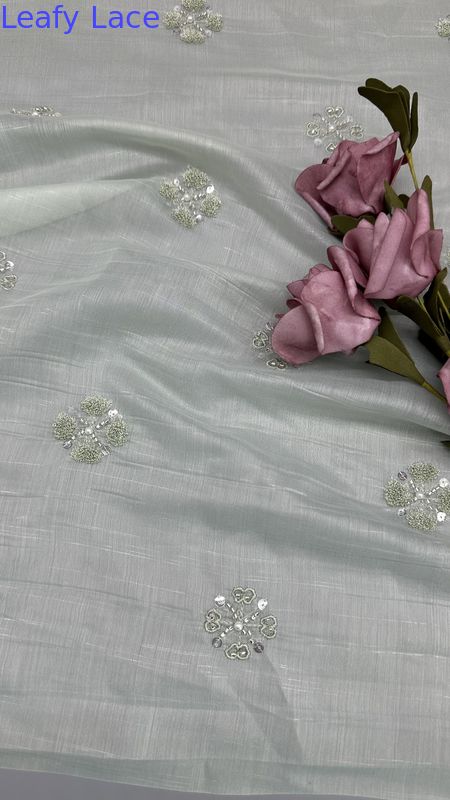 Leafy Tulle Mesh Fabric Lace Fabric Sequin Metallic New Collection for Garments Evening Dressing Design