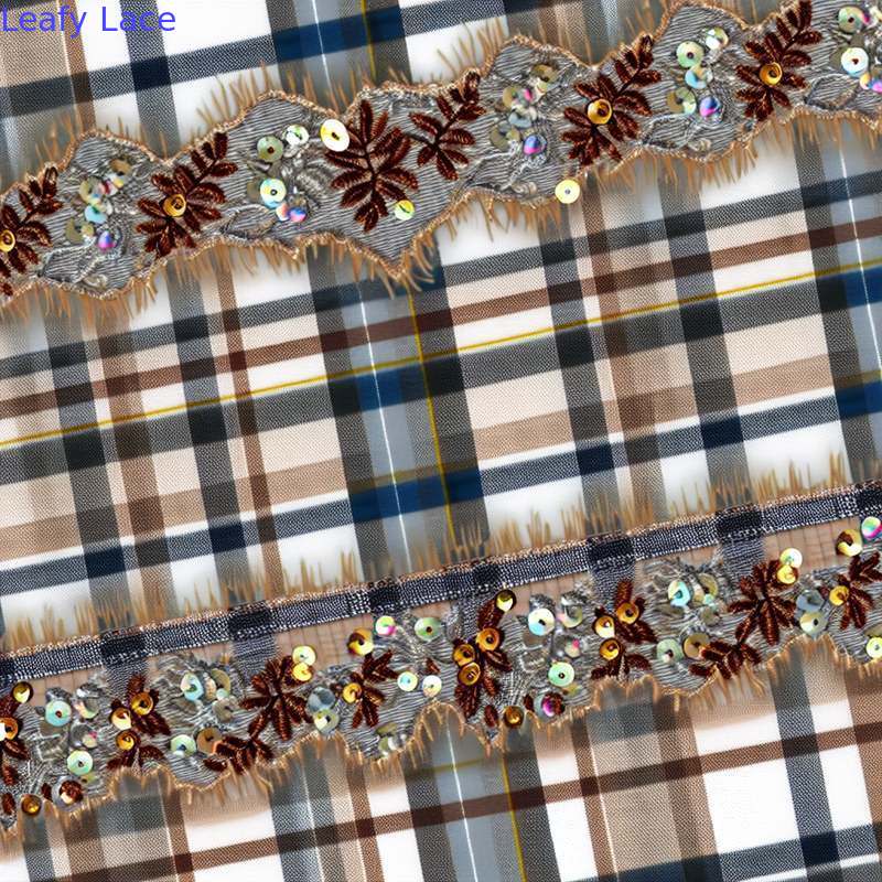 Plaid Sequin Embroideded Lace Fabric Elegant Shining Customized New Collection Fabric