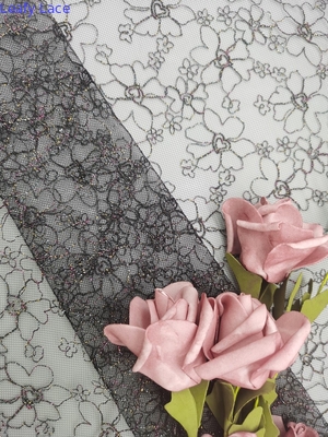Vải lưới ren thêu 125cm Lưới nylon đầy đủ OEKO TEX Tiêu chuẩn 100