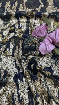 124cm Multi Color Sequins Thêu vải với lưới đất cho váy buổi tối