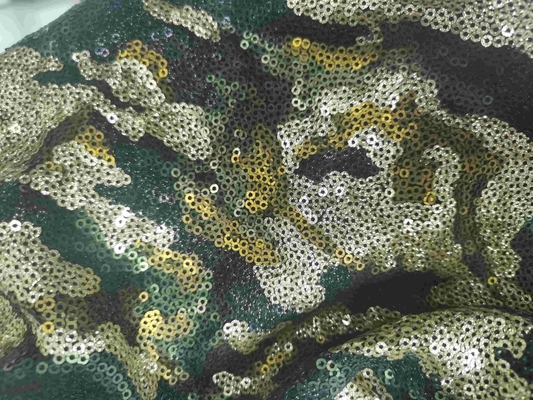 124cm Multi Color Sequins Thêu vải với lưới đất cho váy buổi tối