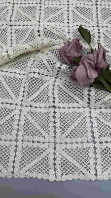 100% Cotton Ivory GEO chất lượng cao thêu vải renda Full Width cho thời trang phụ nữ quần áo