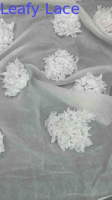 3D Laser Out Rose Fancy Fabric By The Yard Màu thêu vải nữ trang phục cho các thương hiệu may mặc