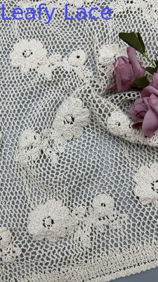 Tương thích với môi trường 100% bông crochet thêu vải renda với mẫu hoa mềm mại và thoải mái