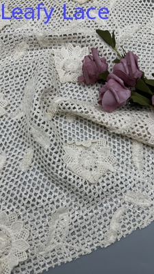 100% Cotton Eco-Friendly Crochet Thêu vải renda với mẫu hoa