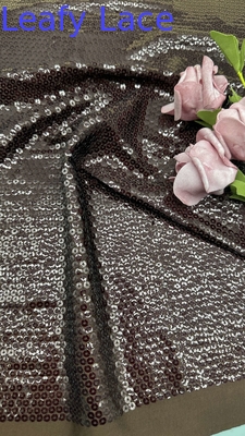 100% polyester lá lông lông vải thêu sáng sang trọng cho quần áo