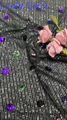 Lông Luxury Sequin thêu vải renda 3D hoa thanh lịch trang trí cưới