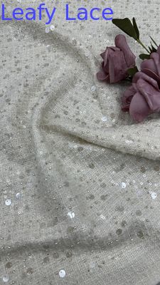 Đẹp Sequin Dent Fabric lustre thêu Dent Fabric lá chất lượng cao