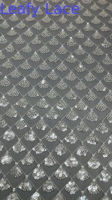 Lông 3D vải hoa Sequin trang nhã lưới renda vải xa xỉ dịp buổi tối vải