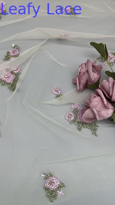 Vải đan hoa đan hoa đan thêu Lưới đan thêu Hít vải Lễ ăn mặc Vải sinh nhật