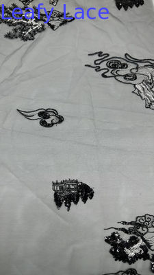 Vải lưới tulle thanh lịch Đèn nhẹ để mặc váy cưới Vải đan thêu