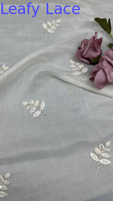 New Arrival Tulle Mesh Fabric Breathe Crochet Lace Fabric Leafy Sequin