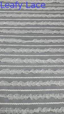 Thuần dệt tulle Mesh Lace Fabric Pleated Fabric cho quần áo Couture và thiết kế thời trang