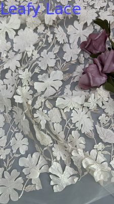 Vải lưới ren hoa văn trang nhã cho đầm váy, mềm mại, nhẹ