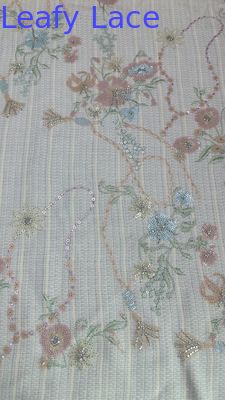 Vải ren kim sa lá lấp lánh cho đầm dạ hội văn hóa phương Đông, Vải lấp lánh