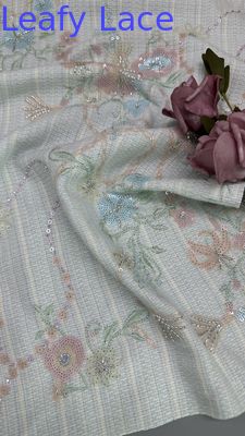 Vải ren kim sa lá lấp lánh cho đầm dạ hội văn hóa phương Đông, Vải lấp lánh