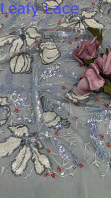 Mesh đất lá Sequins vải mạc cho thanh lịch Hít thở chất lượng cao Đồ ăn tối trang trí sáng