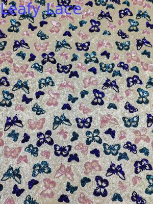 Buttfly Sequin thêu phong cách renda vải màu sắc cho cô gái bữa tiệc váy cưới