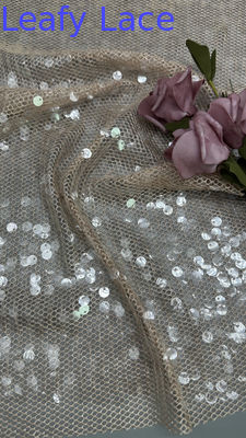 Lá hoa sang trọng Sequin đan thêu vải thanh lịch và thở cho dịp buổi tối
