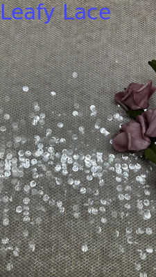Lá hoa sang trọng Sequin đan thêu vải thanh lịch và thở cho dịp buổi tối