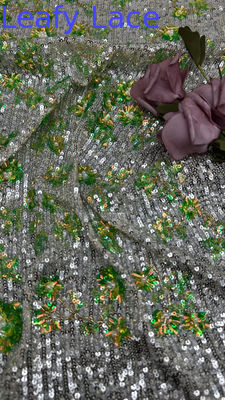 Xanh và trắng Sequin thêu vải Đá vải Bộ quần áo sơn quần áo sơn quần áo sơn quần áo