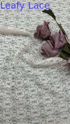 100% Cotton White Lace được thêu hiệu ứng rỗng cho trang phục tiệc cưới