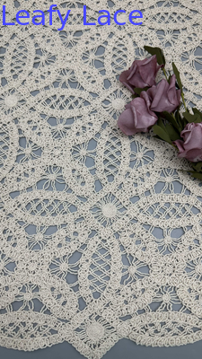 Vải ren lá thừng chất lượng cao 100% cotton hình tròn dùng cho váy dạ hội, quần áo