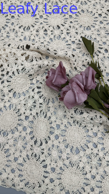 Vải ren thêu Sun Design Leafy Corded Lace Khoét Lỗ Hình Tròn cho Váy Dạ Hội Trang Phục Mùa Hè