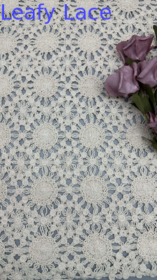 Vải ren thêu Sun Design Leafy Corded Lace Khoét Lỗ Hình Tròn cho Váy Dạ Hội Trang Phục Mùa Hè
