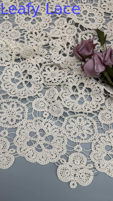 Vải ren móc dây thừng Polyester Cotton cho Váy cưới