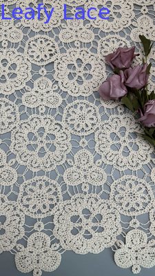 Vải ren móc dây thừng Polyester Cotton cho Váy cưới