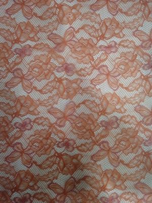 Nylon màu cam Tinh tế vải ren Chantilly Pháp cho váy nữ