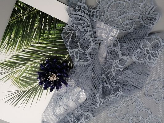 121g / m Vải ren lông mi Chantilly Pháp nhẹ