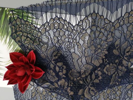 Lông mi kim loại Lurex vỏ sò Cạnh vải ren cho trang phục phụ nữ