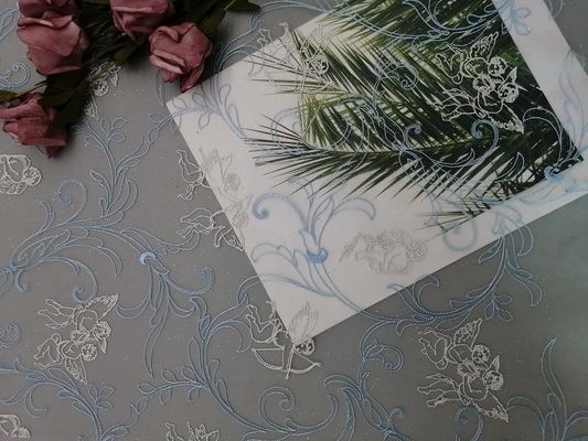 49 "Bule Tulle Foil tráng ren lưới thêu