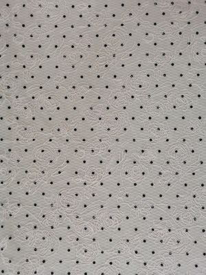 Vải ren lưới thêu ren màu hồng Polka Dot Flocked