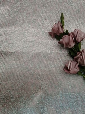Vải ren thêu ren lưới duyên dáng màu xanh