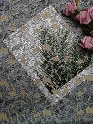 Tái chế 142CM 2 màu Vải ren có dây màu xanh lá cây